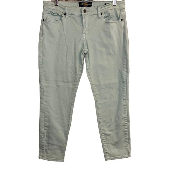 Lucky Brand Women ZOE Straight Crop Jean 12 Mint Colored Denim Stretch Mid Rise - Picture 3 of 11
